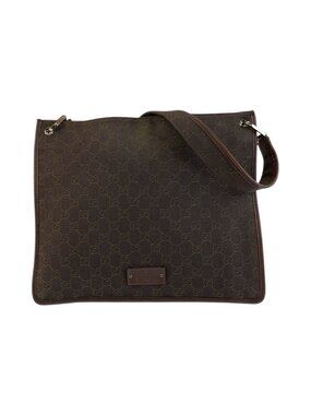 Gucci Brown Silver GG Canvas Shoulder Bag Pochette